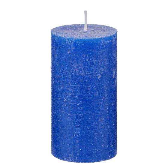 RUSTIC - κερί 6,8 x 13 cm, μπλε ρουά