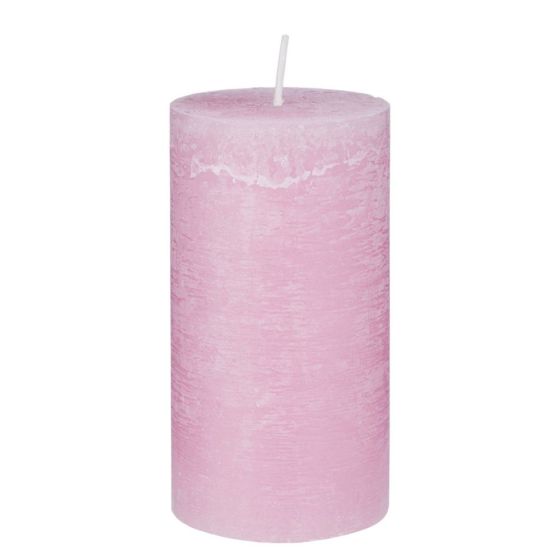 RUSTIC - κερί 6,8 x 13 cm, ροζ αντικέ