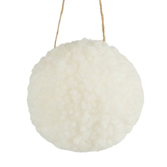 HANG ON - στολίδι 'λούτρινη μπάλα' 8cm, κρεμ