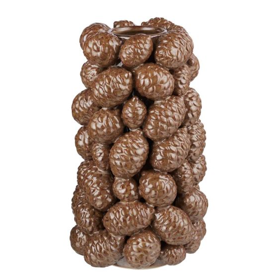 CONES - βάζο 30cm, καφέ