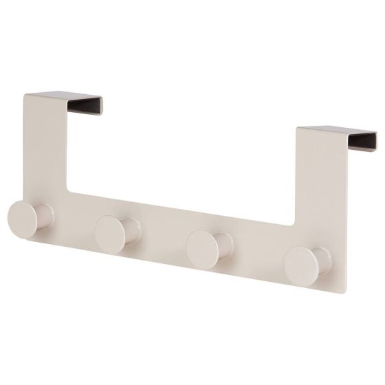 BASIC - κρεμάστρα μεταλλική πόρτας με 4 γάντζους, μπεζ