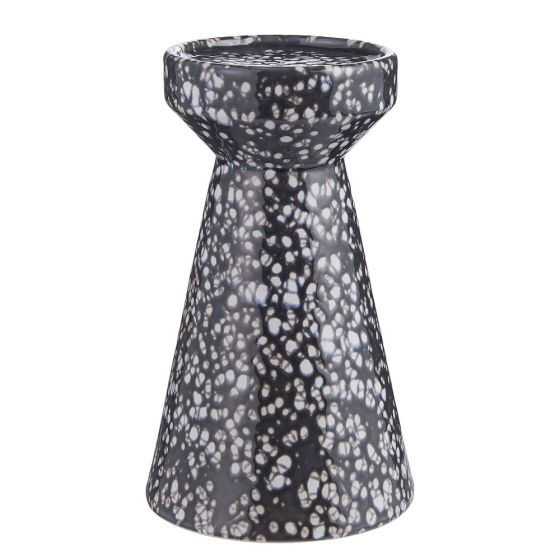 SPECKLE - κηροπήγιο κεραμικό 20cm, μαύρο