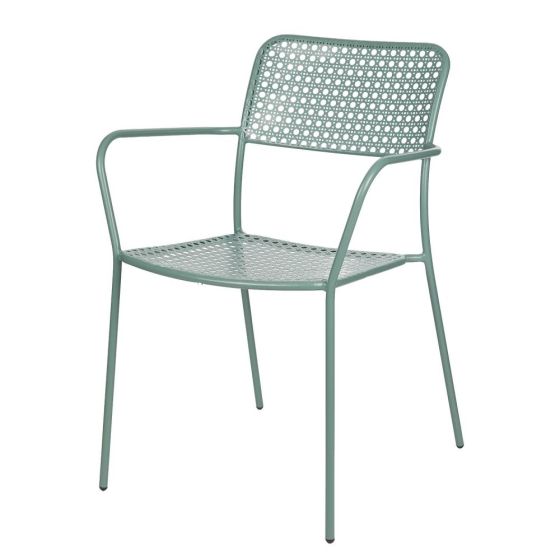 NEW TWIST - καρέκλα μεταλλική με διάτρητο μοτίβο πράσινη