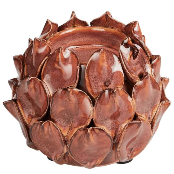 BLOSSOM - κηροπήγιο κεραμικό, καφέ