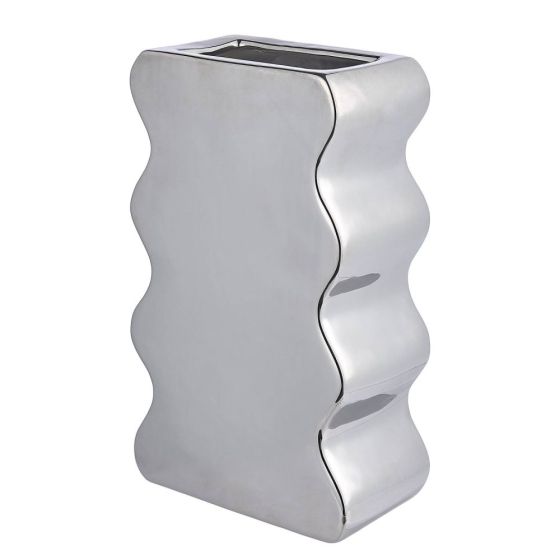 REFLECT - βάζο κεραμικό, ασημί