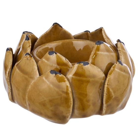 BLOSSOM - κηροπήγιο κεραμικό, κίτρινο