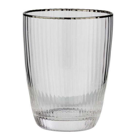 CHELSEA - ποτήρι με ασημί χείλος, 300ml