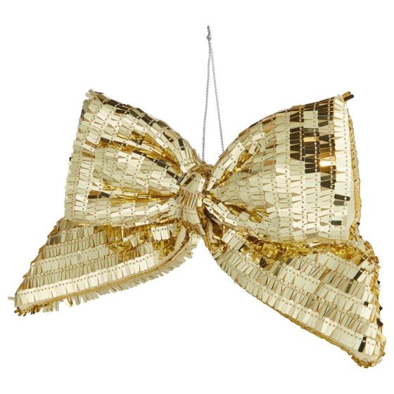 PRESENT - διακοσμητικός 'φιόγκος με παγιέτες', χρυσό