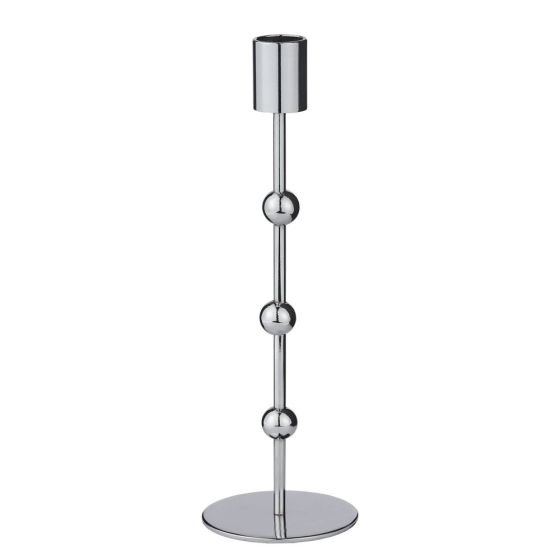 ORB - κηροπήγιο μεταλλικό 24cm, ασημί
