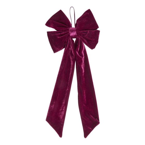 PRESENT - διακοσμητικός 'βελούδινος φιόγκος', μπορντό