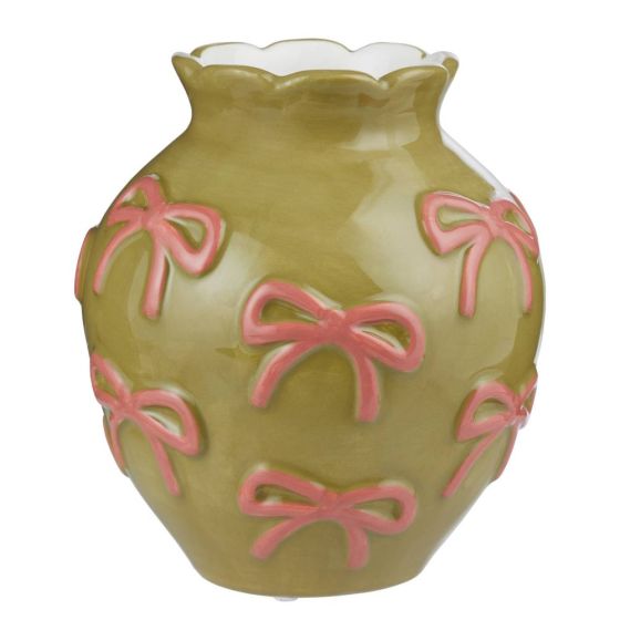 PRESENT - βάζο με διακοσμητικό φιόγκο, πράσινο