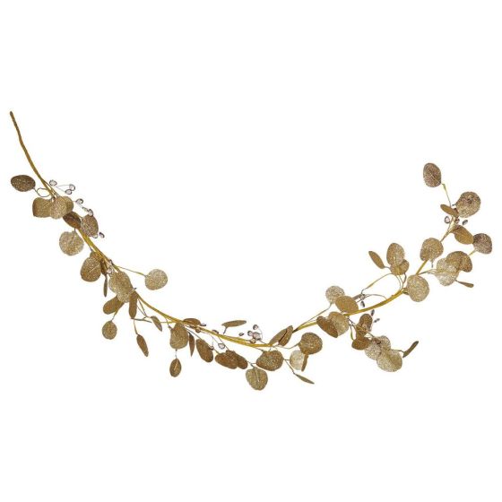 FLORISTA - γιρλάντα με φύλλα 153cm, χρυσή