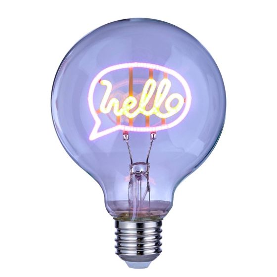 BRIGHT LIGHT - λαμπτήρας LED G95 'hello', ροζ