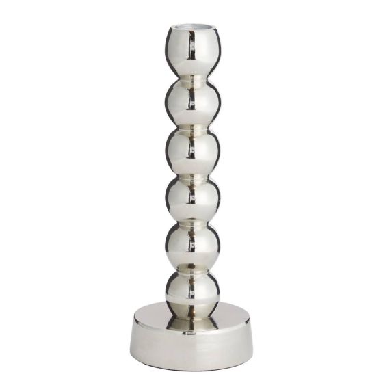 ORB - κηροπήγιο μεταλλικό 20cm, ασημί