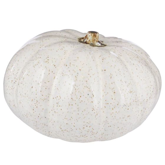 PUMPKIN - διακοσμητική κολοκύθα 16cm τερρακότα, κρεμ