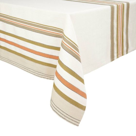 INNER - τραπεζομάντηλο με ρίγες 150x150 cm, κρεμ