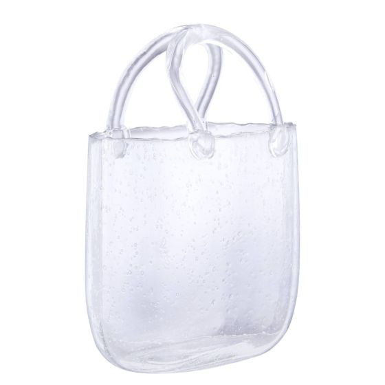 KELLY - βάζο γυάλινο σε σχήμα "τσάντα", διαφανές