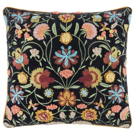 BOHEMIAN - μαξιλάρι φλοράλ 50x50cm, μαύρο