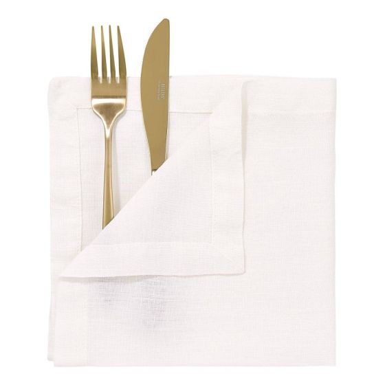 RIGA - πετσέτα 100% λινή 42x42cm, λευκό