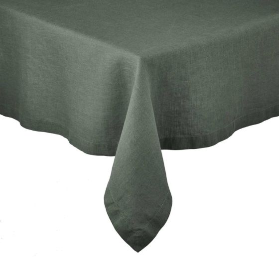 RIGA - τραπεζομάντηλο 100% λινό 160x300cm, πράσινο σκούρο