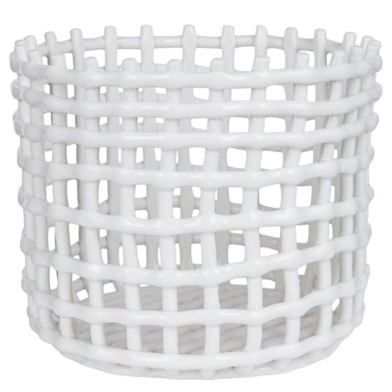CRAFT - καλάθι κεραμικό 24cm, λευκό
