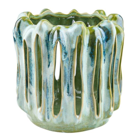 HAZY SHADES - κηροπήγιο κεραμικό 17cm, πράσινο