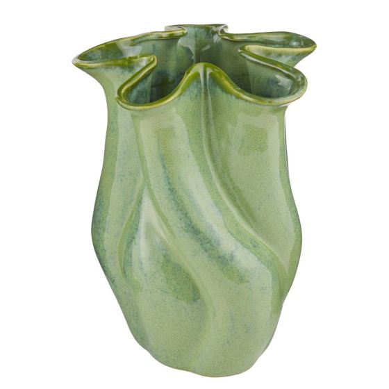ORGANIC - βάζο κεραμικό σε οργανικό σχήμα 33cm, πράσινο