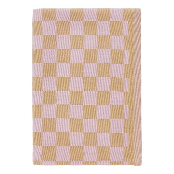 CHECKER STYLE - πετσέτα κουζίνας βαμβακερή, ροζ