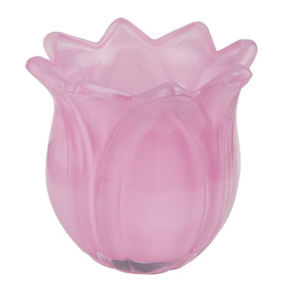 TULIP - κηροπήγιο γυάλινο σε σχήμα τουλίπας, ροζ