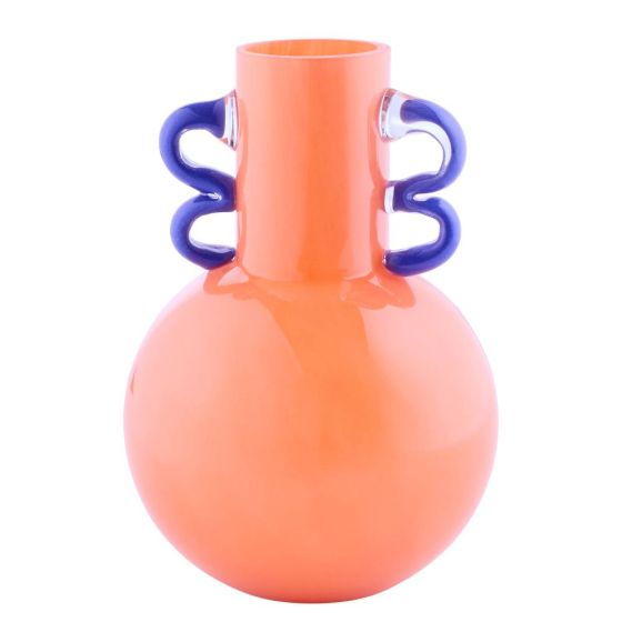 SLING - βάζο από γυαλί 20cm, πορτοκαλί/μπλε