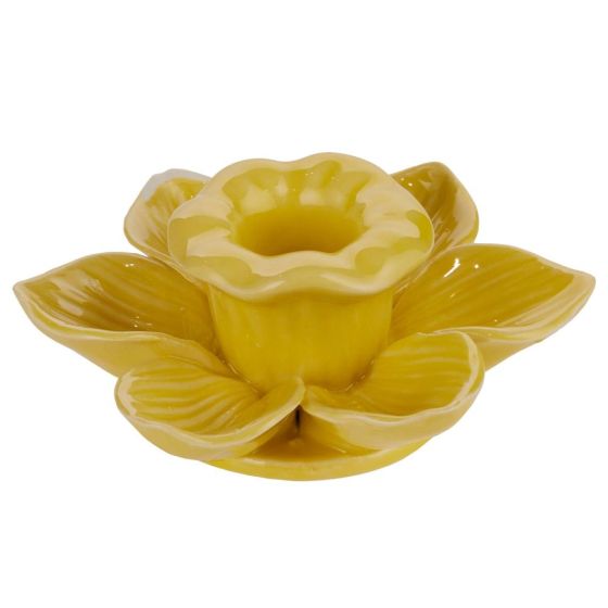 BLOSSOM - κηροπήγιο κεραμικό λουλούδι, κίτρινο