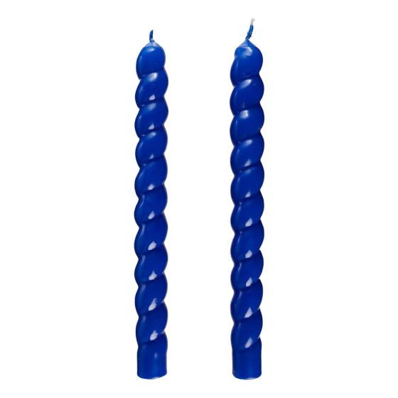 TWISTED - κεριά σετ 2 τεμαχίων 25cm, μπλε