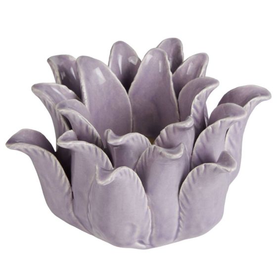 BLOSSOM - κηροπήγιο λουλούδι από δολομίτη, μωβ παστέλ