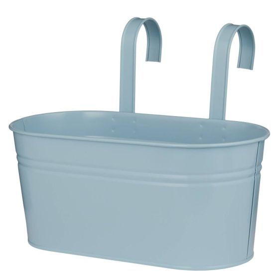 ZINC - ζαρντινιέρα κρεμαστή 33cm, ανοιχτό μπλε