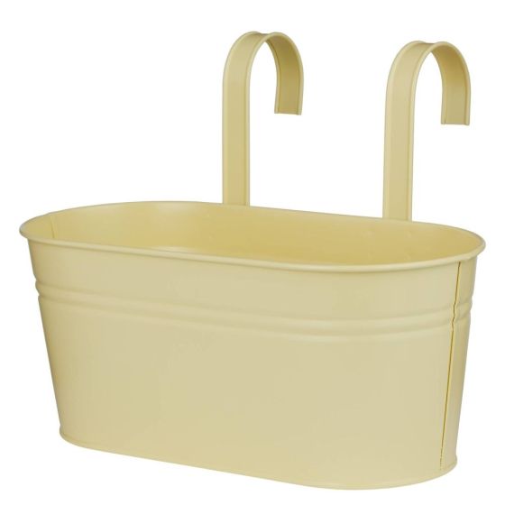 ZINC - ζαρντινιέρα κρεμαστή 33cm, ανοιχτό κίτρινο