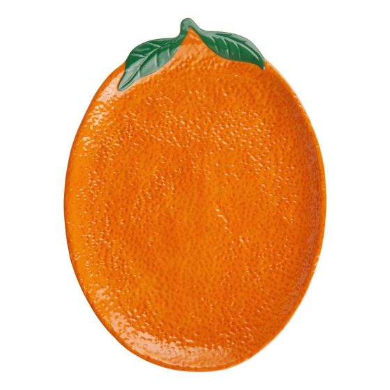 ORANGE - διακοσμητικό πιάτο 'πορτοκάλι' κεραμικό 20cm, πορτοκαλί