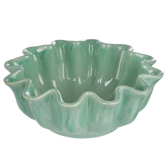 MARINA - μπολ διακοσμητικό πλισέ, τιρκουάζ