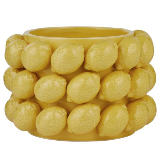 LEMON - κασπό κεραμικό με διακοσμητικά λεμόνια 19cm