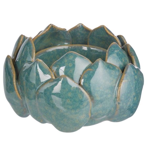 BLOSSOM - κηροπήγιο κεραμικό για ρεσό, πράσινο