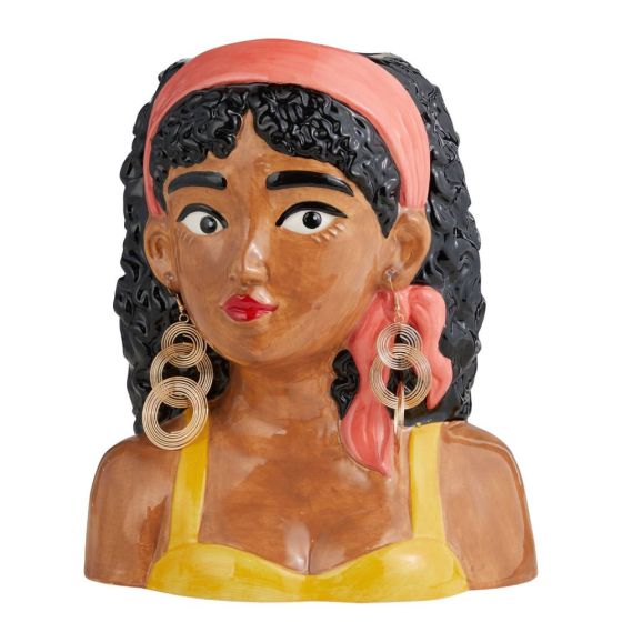 PAOLA - βάζο κεραμικό 26cm, κίτρινο