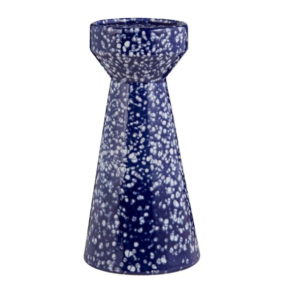 SPECKLE - κηροπήγιο κεραμικό 25cm, μπλε