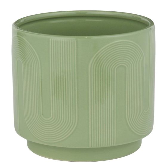 CURVES - κασπό κεραμικό με γραφικό σχέδιο Δ15cm, φασκόμηλο