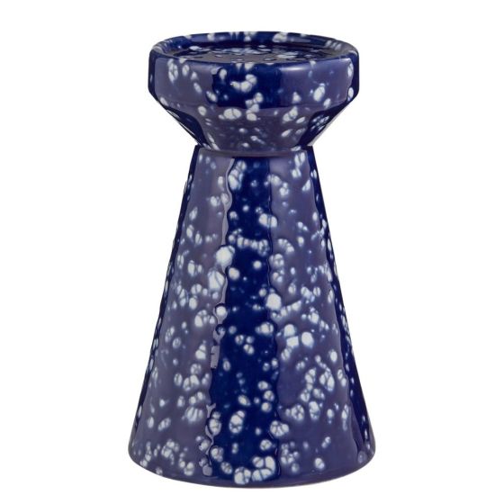 SPECKLE - κηροπήγιο κεραμικό 20cm, μπλε