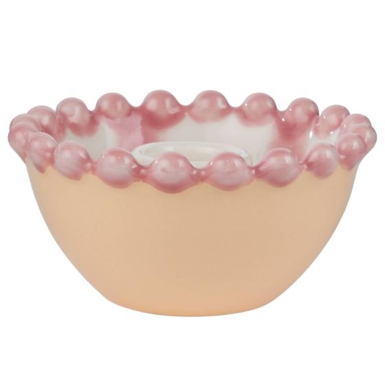 STRAWBERRY - κηροπήγιο κεραμικό, ανοιχτό ροζ