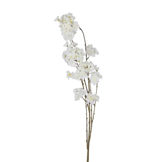 FLORISTA - κλαδί με άνθη κερασιάς 116cm, λευκό