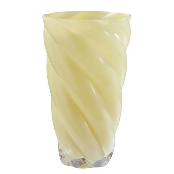 SWIRL - βάζο γυάλινο 29cm, κίτρινο παστέλ