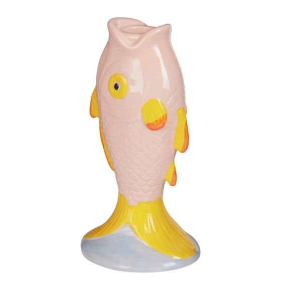 CORAL COAST - κηροπήγιο κεραμικό σε σχήμα ψαριού, ροζ