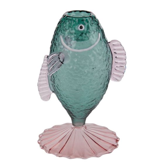 CORAL COAST - κηροπήγιο γυάλινο σε σχήμα ψαριού, πράσινο