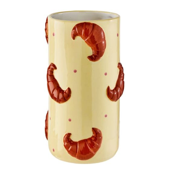 CROISSANT - βάζο κεραμικό 25cm, κίτρινο παστέλ