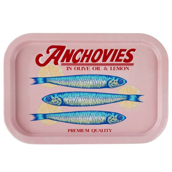 ANCHOVIES - δίσκος μεταλλικός 20x30cm, ροζ